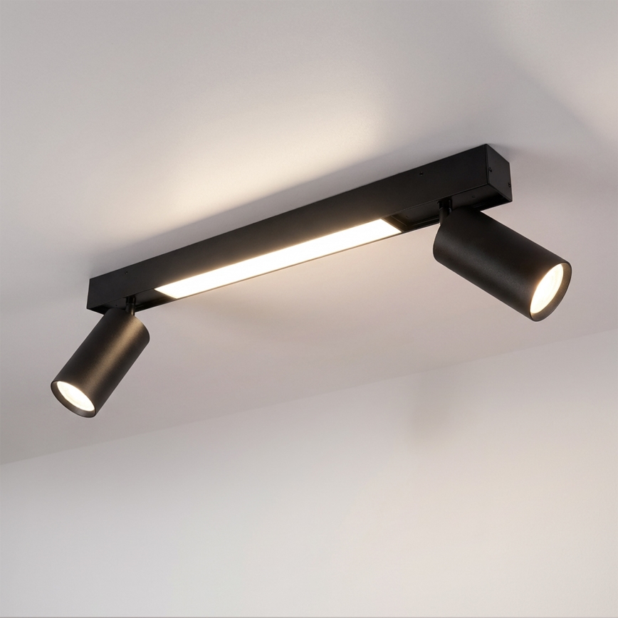 Brilagi - Faretto LED SELE 2xGU10/30W/230V + LED/15W nero