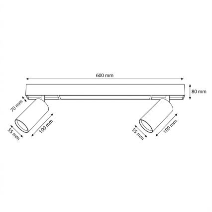 Brilagi - Faretto LED SELE 2xGU10/30W/230V + LED/15W nero