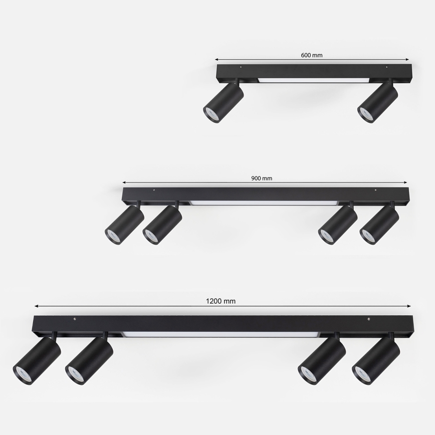 Brilagi - Faretto LED SELE 2xGU10/30W/230V + LED/15W nero