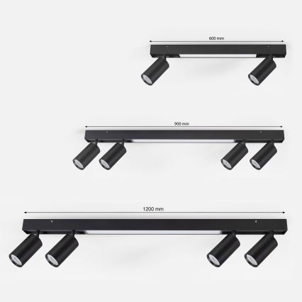 Brilagi - Faretto LED SELE 4xGU10/30W/230V + LED/20W nero