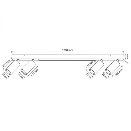 Brilagi - Faretto LED SELE 4xGU10/30W/230V + LED/25W bianco