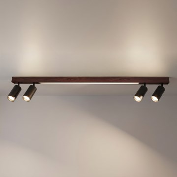 BRILAGI - Faretto LED SELE 4xGU10/30W/230V + LED/25W nero/decoro ciliegio