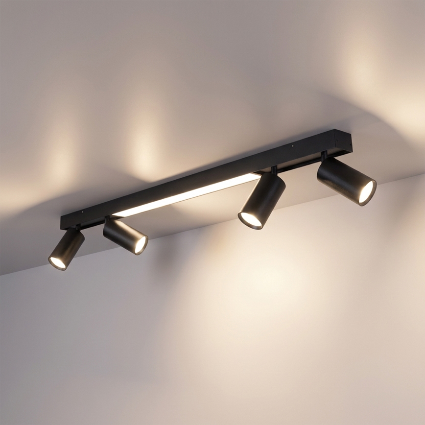 Brilagi - Faretto LED SELE 4xGU10/30W/230V + LED/25W nero