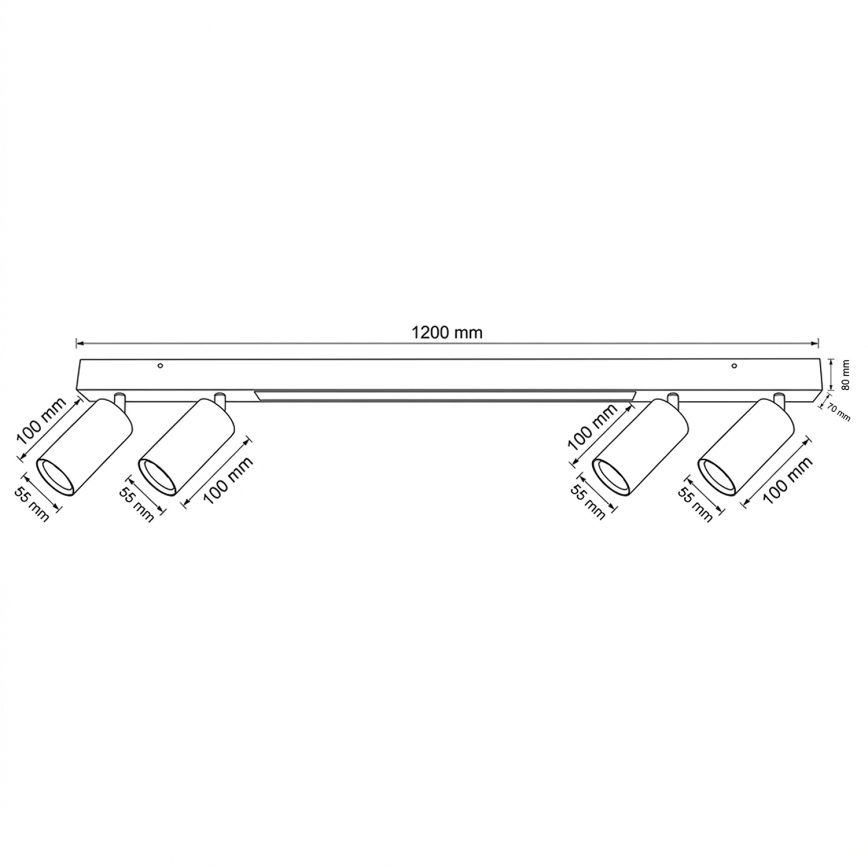 Brilagi - Faretto LED SELE 4xGU10/30W/230V + LED/25W nero
