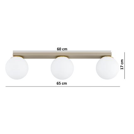 Brilagi - Faretto MILO 3xE27/60W/230V beige/oro