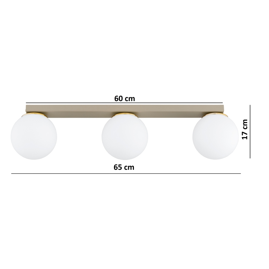 Brilagi - Faretto MILO 3xE27/60W/230V beige/oro