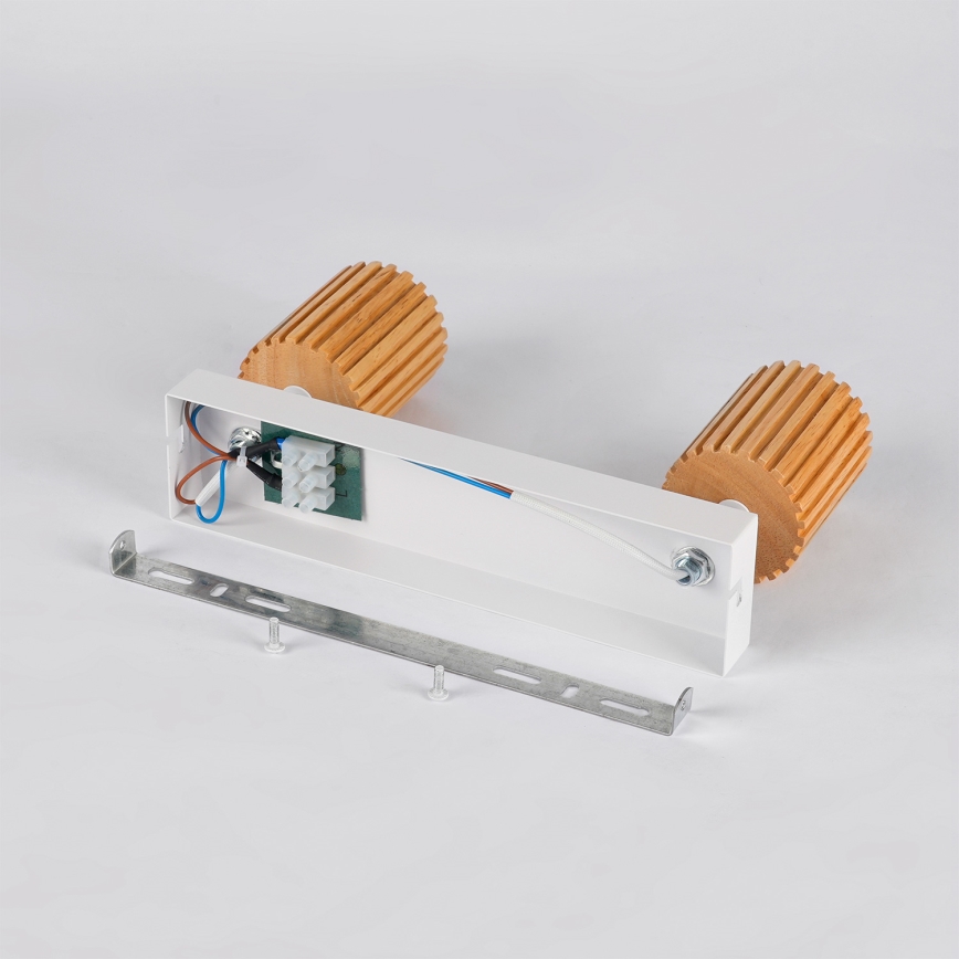 Brilagi - Faretto MODERN WOOD 2xGU10/8W/230V legno/bianco