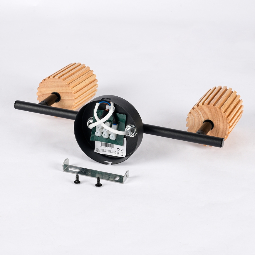 Brilagi - Faretto MODERN WOOD 2xGU10/8W/230V legno/nero