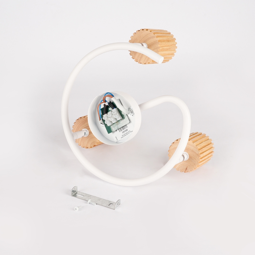 Brilagi - Faretto MODERN WOOD 3xGU10/8W/230V legno di caucciù/bianco