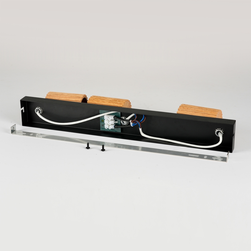 Brilagi - Faretto MODERN WOOD 3xGU10/8W/230V legno di caucciù/nero