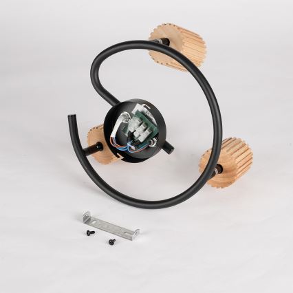 Brilagi - Faretto MODERN WOOD 3xGU10/8W/230V legno/nero