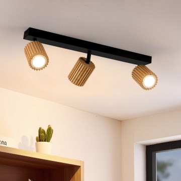 Brilagi - Faretto MODERN WOOD 3xGU10/8W/230V legno/nero