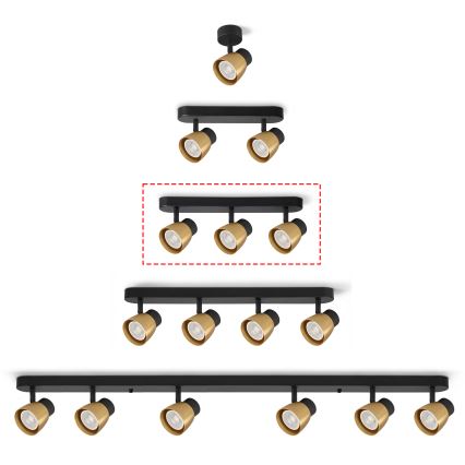 Brilagi - Faretto NUGGET 3xGU10/30W/230V nero/oro