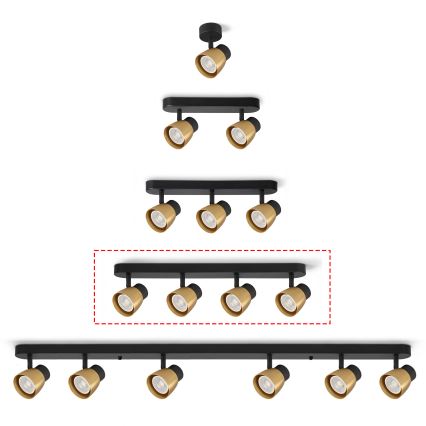Brilagi - Faretto NUGGET 4xGU10/30W/230V nero/oro