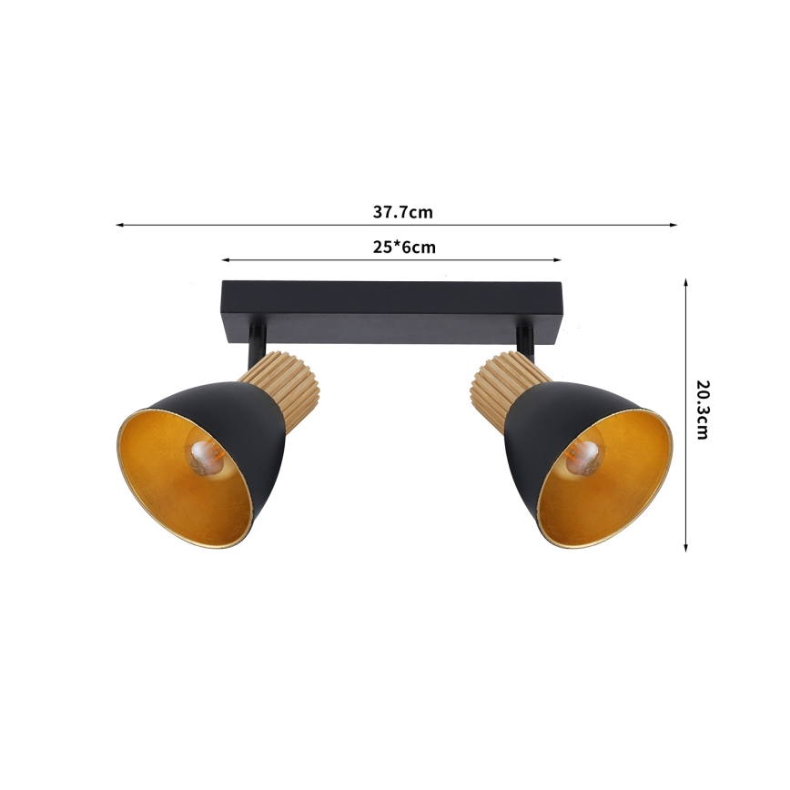 Brilagi - Faretto ODENSE 2xE14/10W/230V legno di caucciù/nero