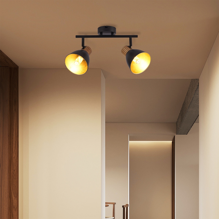 Brilagi - Faretto ODENSE 2xE14/10W/230V legno di hevea/nero