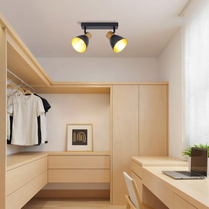 Brilagi - Faretto ODENSE 2xE14/10W/230V legno/nero