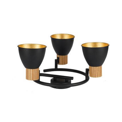 Brilagi - Faretto ODENSE 3xE14/10W/230V legno di caucciù/nero