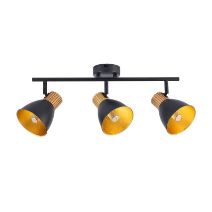 Brilagi - Faretto ODENSE 3xE14/10W/230V legno di caucciù/nero