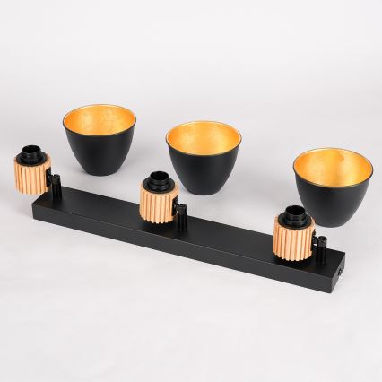 Brilagi - Faretto ODENSE 3xE14/10W/230V legno di caucciù/nero