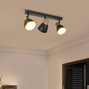 Brilagi - Faretto ODENSE 3xE14/10W/230V legno/nero