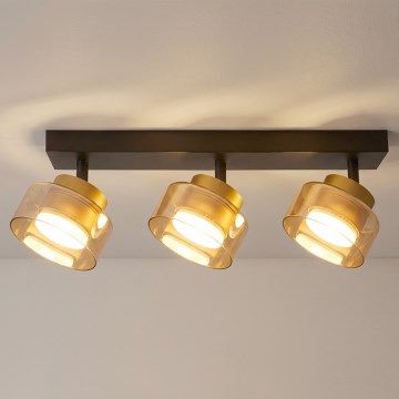 Brilagi - Faretto orientabile AURA LUX 3xGX53/30W/230V nero/oro