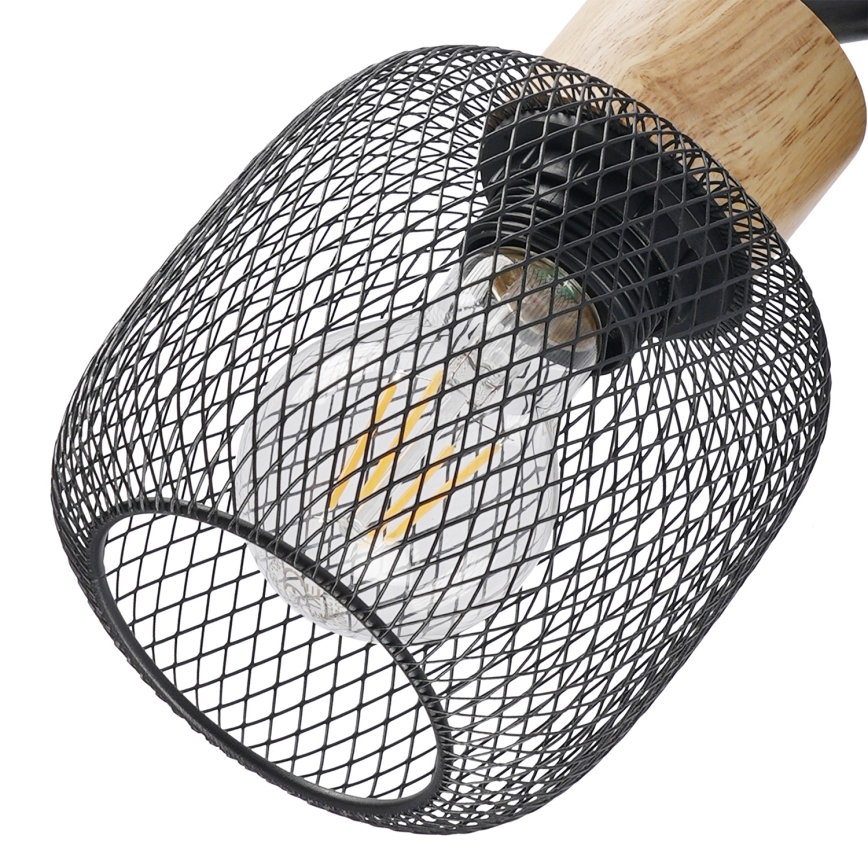 Brilagi - Faretto orientabile BASKLITE 3xE27/15W/230V, finitura legno di hevea/nero