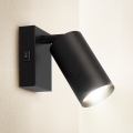 Brilagi - Faretto orientabile da parete con interruttore SELE 1xGU10/30W/230V nero