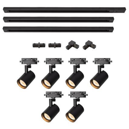 Brilagi - Faretto orientabile per sistema a binario HUSKY 6xGU10/10W/230V, nero