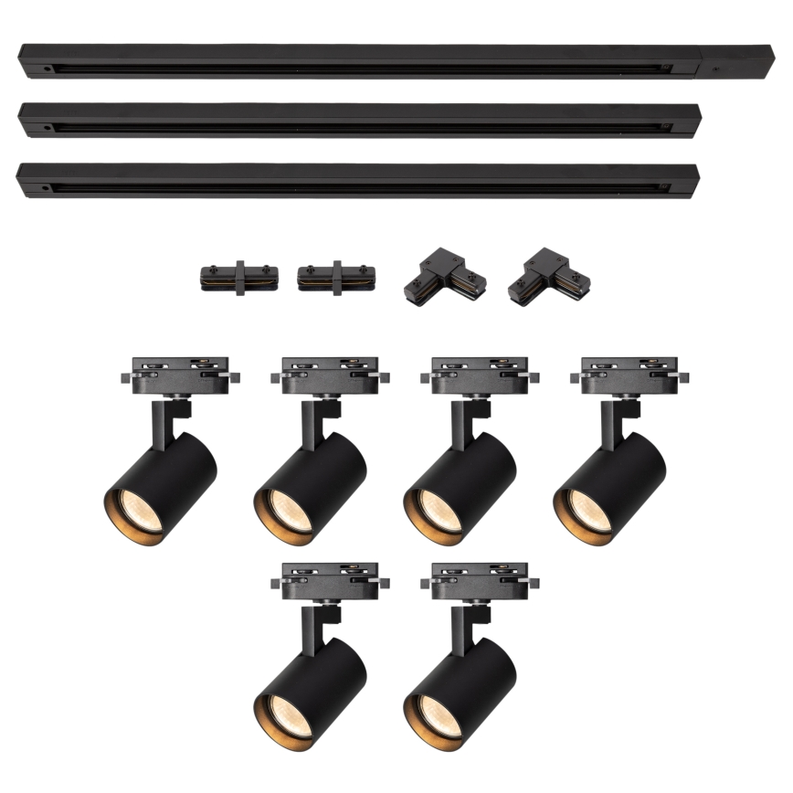 Brilagi - Faretto orientabile per sistema a binario HUSKY 6xGU10/10W/230V, nero
