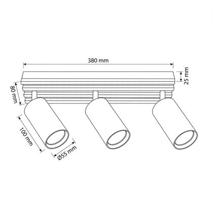 Brilagi - Faretto orientabile SELE WOOD 3xGU10/30W/230V bianco/legno