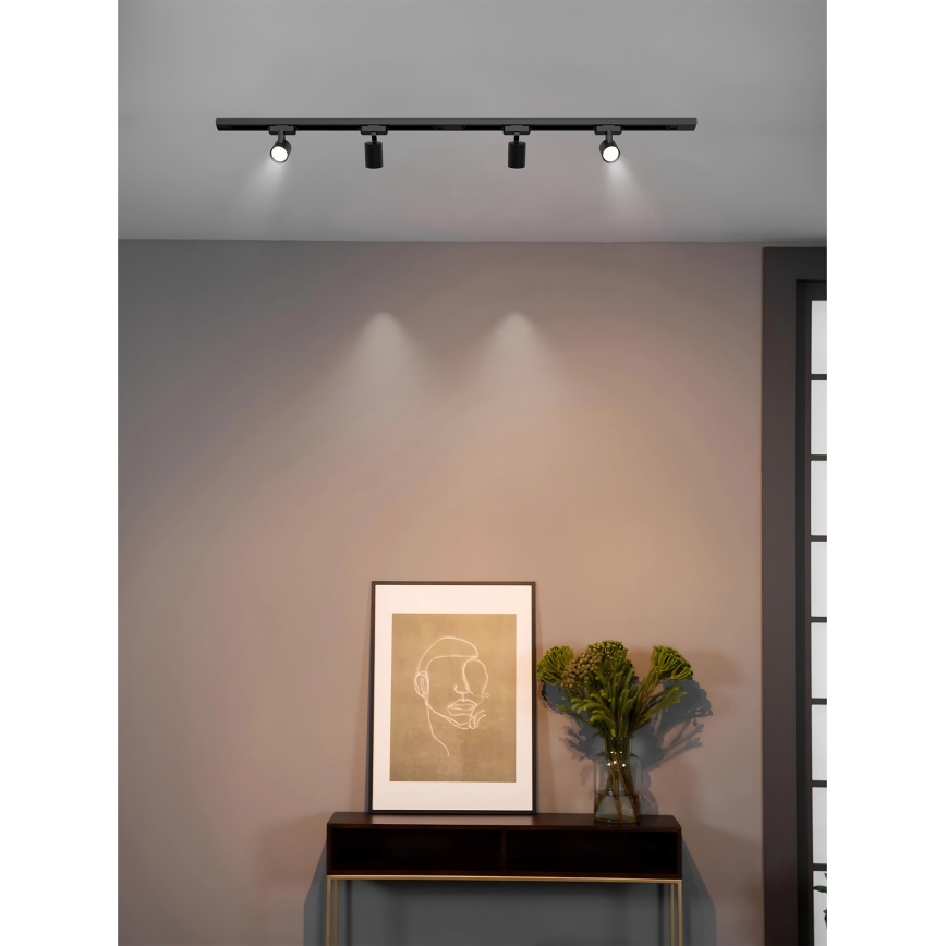 Brilagi - Faretto per sistema a binario HUSKY 4xGU10/10W/230V nero