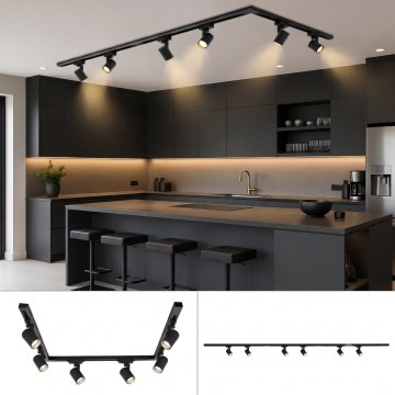 BRILAGI - Faretto per sistema a binario HUSKY 6xGU10/10W/230V 225 cm nero