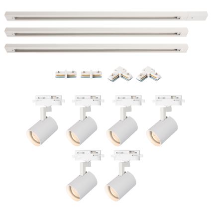 Brilagi - Faretto per sistema a binario HUSKY 6xGU10/10W/230V bianco