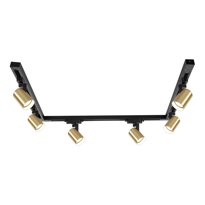 Brilagi - Faretto per sistema a binario HUSKY 6xGU10/10W/230V nero/oro