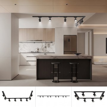 BRILAGI - Faretto per sistema a binario HUSKY 8xGU10/10W/230V 300 cm nero