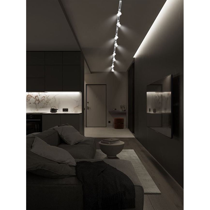 Brilagi - Faretto per sistema a binario HUSKY 8xGU10/10W/230V bianco