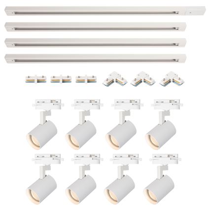 Brilagi - Faretto per sistema a binario HUSKY 8xGU10/10W/230V bianco