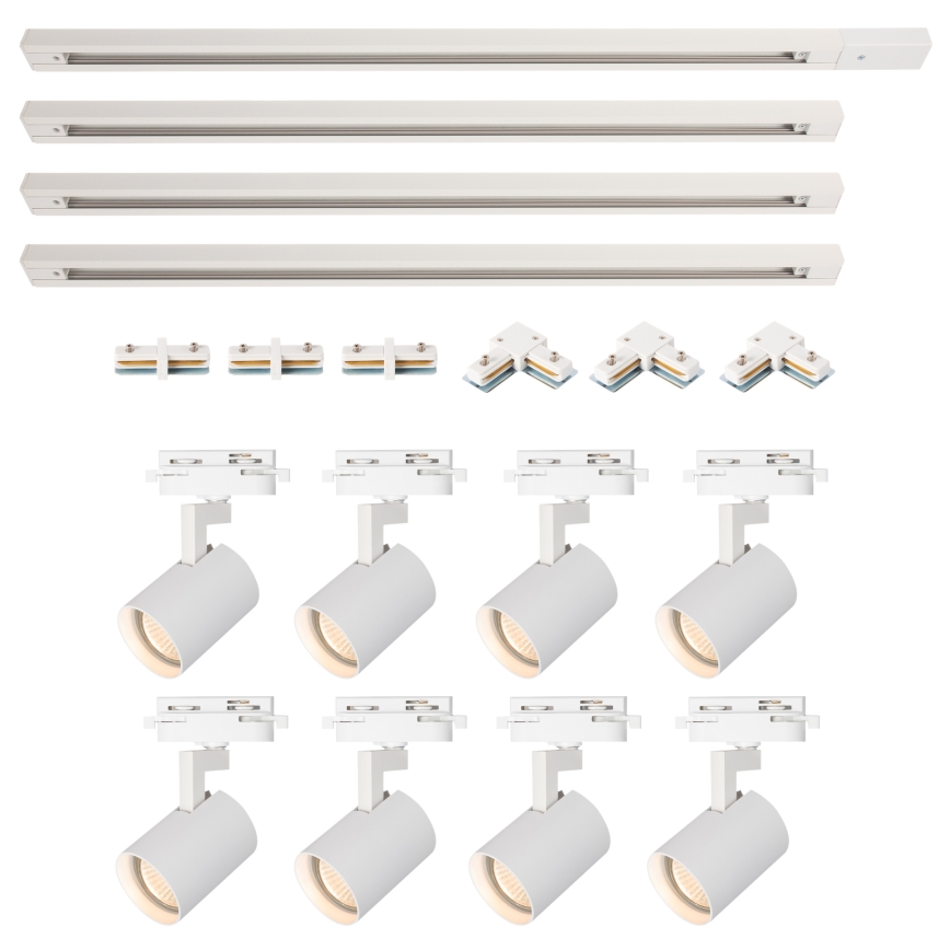 Brilagi - Faretto per sistema a binario HUSKY 8xGU10/10W/230V bianco