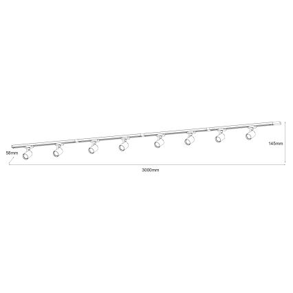 Brilagi - Faretto per sistema a binario HUSKY 8xGU10/10W/230V nero