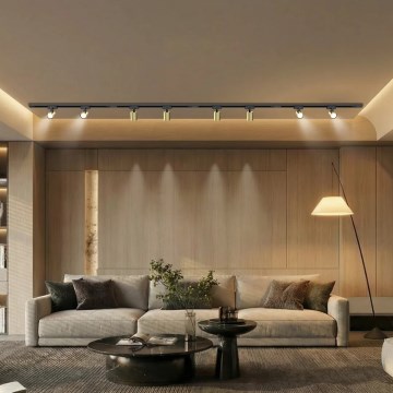 Brilagi - Faretto per sistema a binario HUSKY 8xGU10/10W/230V nero/oro