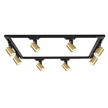 Brilagi - Faretto per sistema a binario HUSKY 8xGU10/10W/230V nero/oro