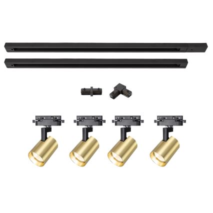 Brilagi - Faretto per sistema binario HUSKY 4xGU10/10W/230V nero/oro