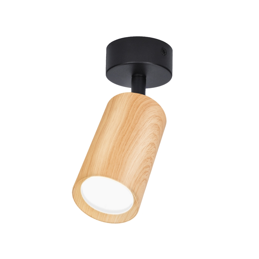 Brilagi - Faretto SELE 1xGU10/30W/230V nero/decorazioni in rovere