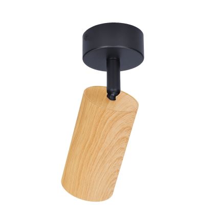 Brilagi - Faretto SELE 1xGU10/30W/230V nero/decorazioni in rovere
