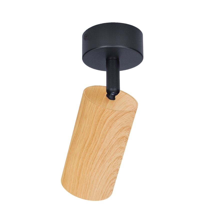 Brilagi - Faretto SELE 1xGU10/30W/230V nero/decorazioni in rovere