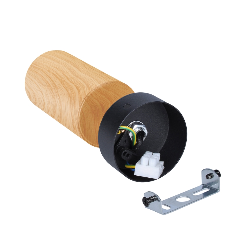 Brilagi - Faretto SELE 1xGU10/30W/230V nero/decorazioni in rovere