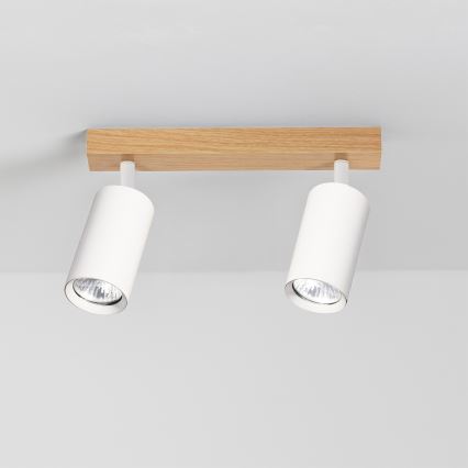Brilagi - Faretto SELE 2xGU10/30W/230V bianco/effetto rovere