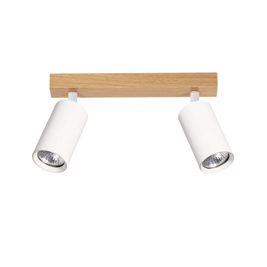 Brilagi - Faretto SELE 2xGU10/30W/230V bianco/effetto rovere