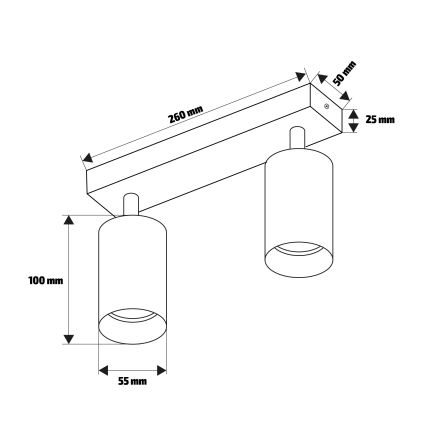 Brilagi - Faretto SELE 2xGU10/30W/230V bianco/effetto rovere